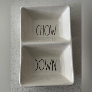 Rae Dunn Divided Ceramic Snack Dish - CHOW DOWN